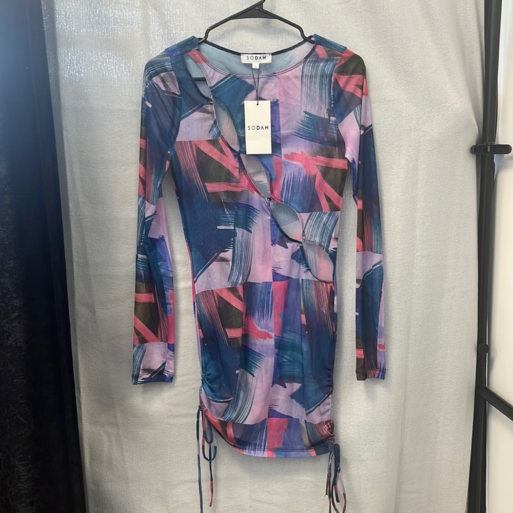 Women's Pink and Purple Dress
